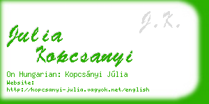 julia kopcsanyi business card